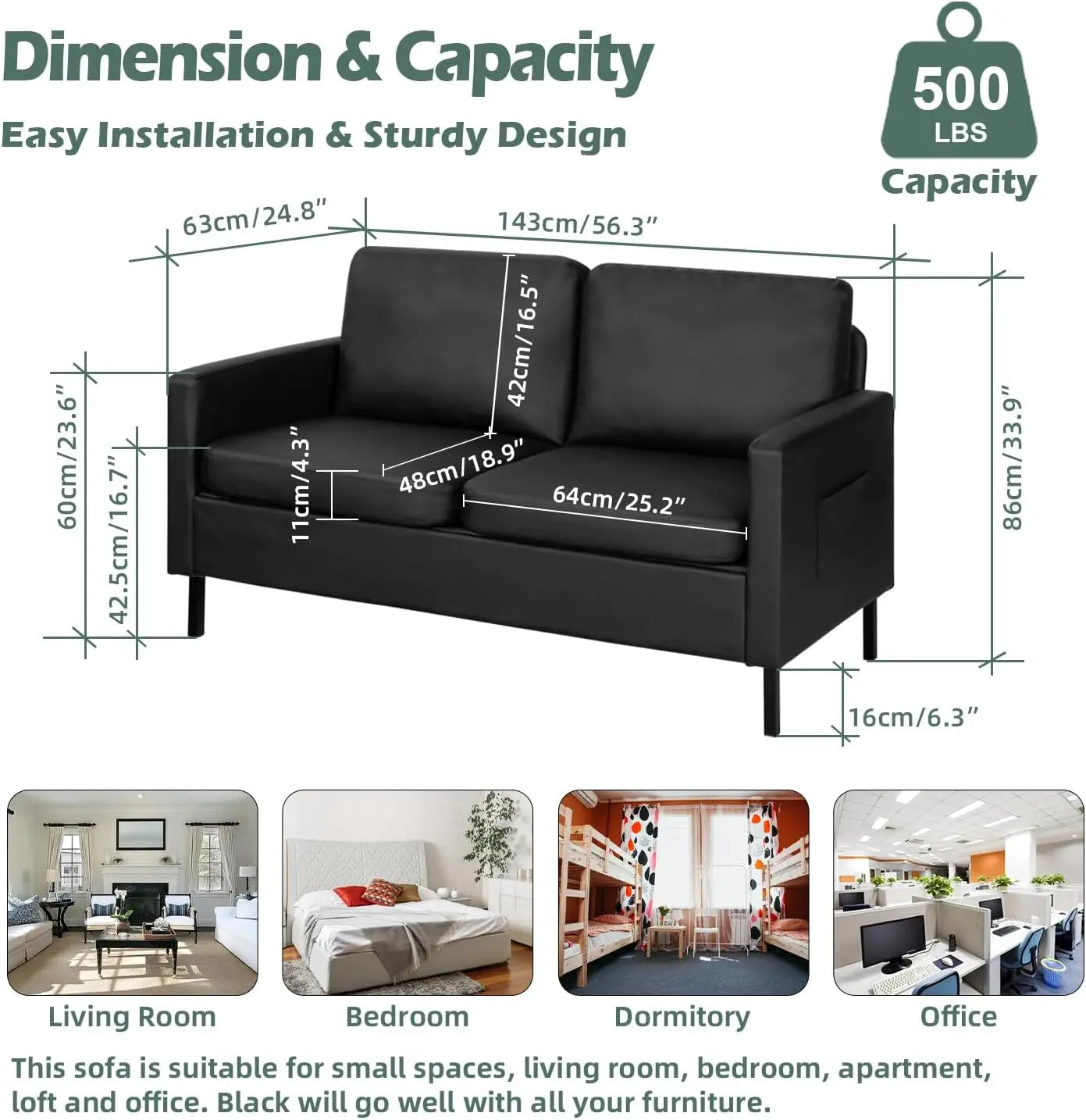 Sectional Sofa, Loveseat/Sofa/Set with USB & Accent Chair