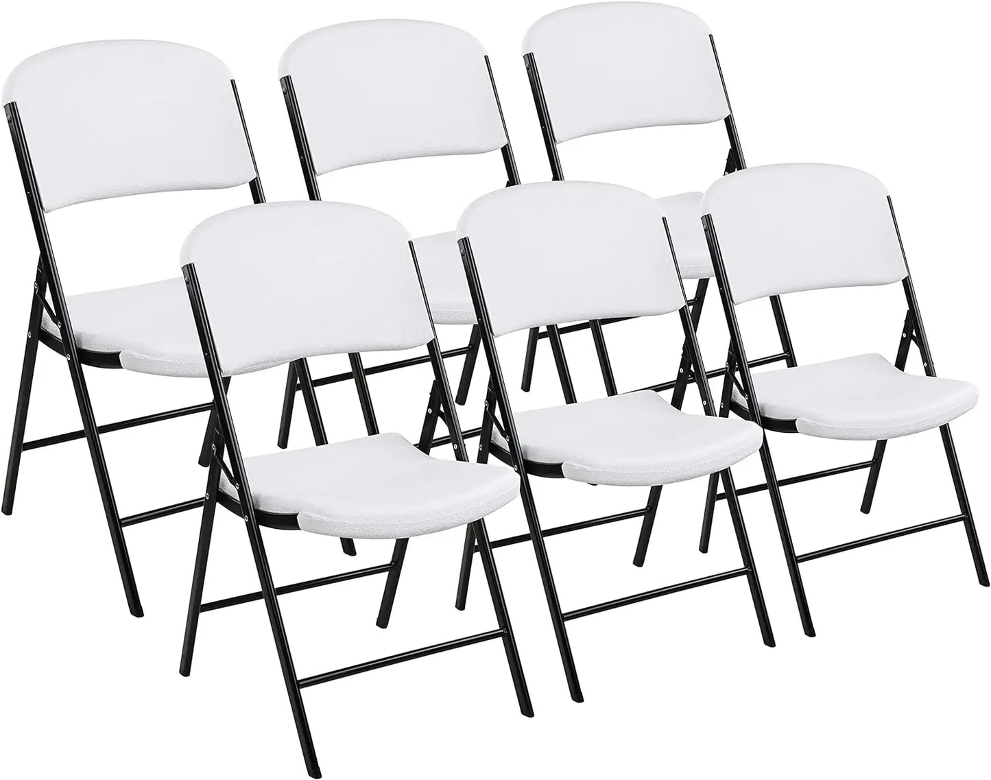 Signature Folding Plastic Chair with 500-Pound Capacity, White, 4-Pack