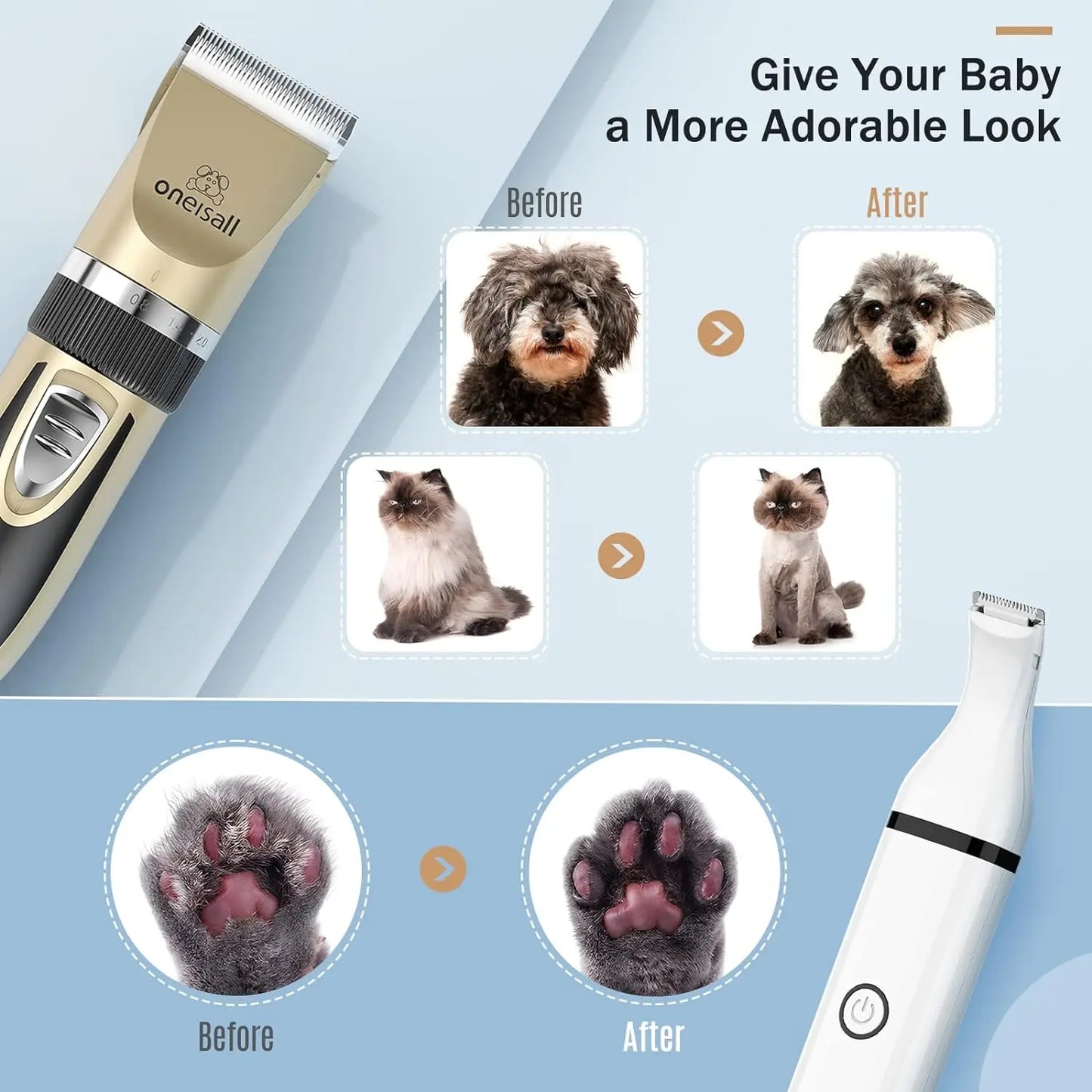 Dog Clippers and Dog Paw Trimmer Kit