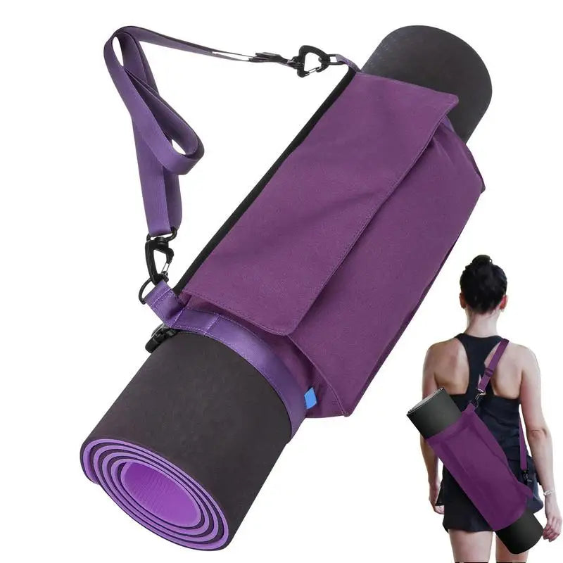 Yoga Bag For Mat Multifunction Yoga Mat Holder Adjustable Shoulder Strap Yoga Mat Duffle Bag Patterned Canvas With Pocket Zippe