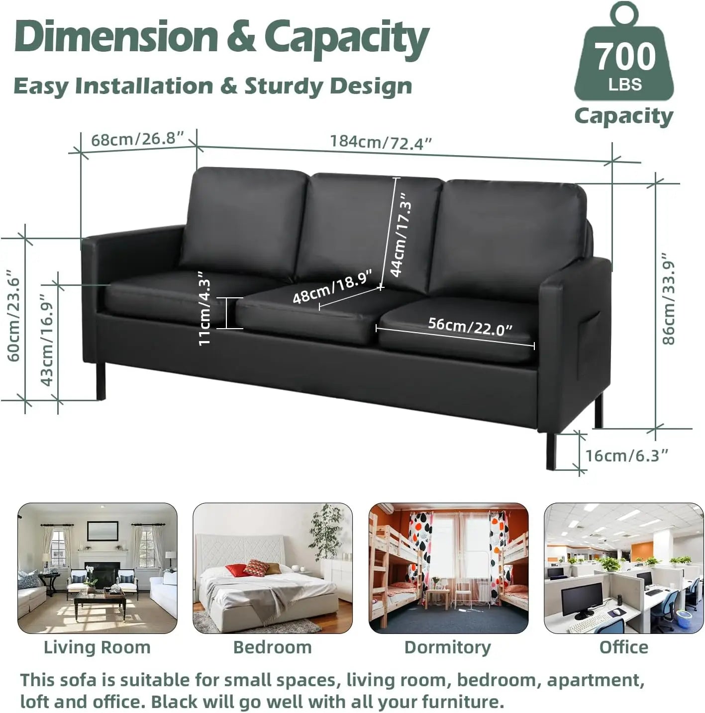 Sectional Sofa, Loveseat/Sofa/Set with USB & Accent Chair