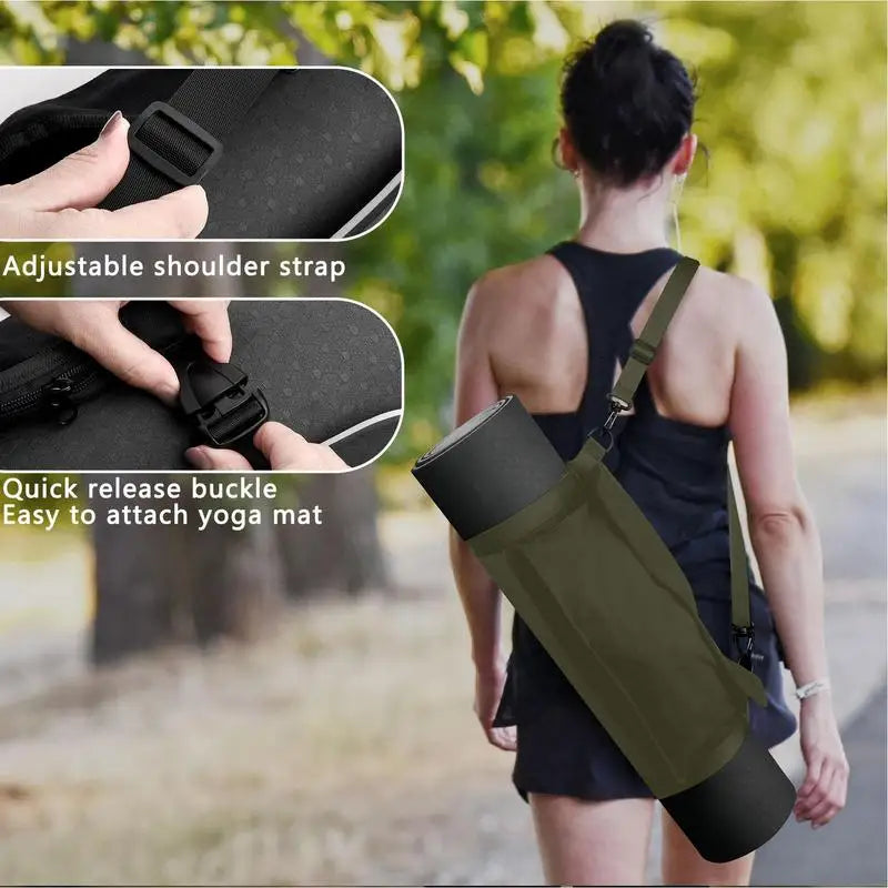 Yoga Bag For Mat Multifunction Yoga Mat Holder Adjustable Shoulder Strap Yoga Mat Duffle Bag Patterned Canvas With Pocket Zippe