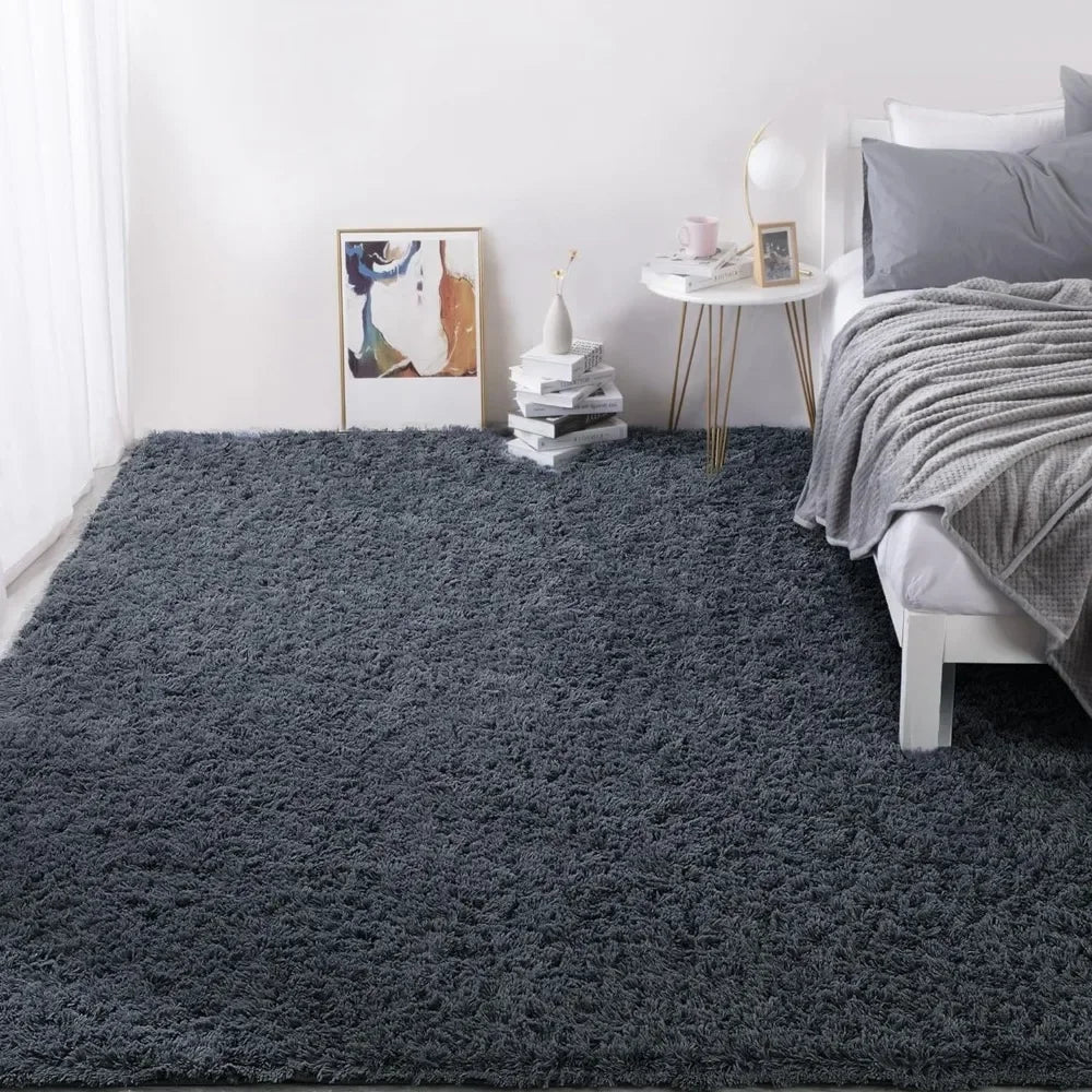 Shaggy Area Rug 10x14 Feet, Dark Grey