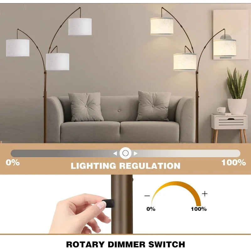 Floor Lamps for Living Room-Modern 3 Lights