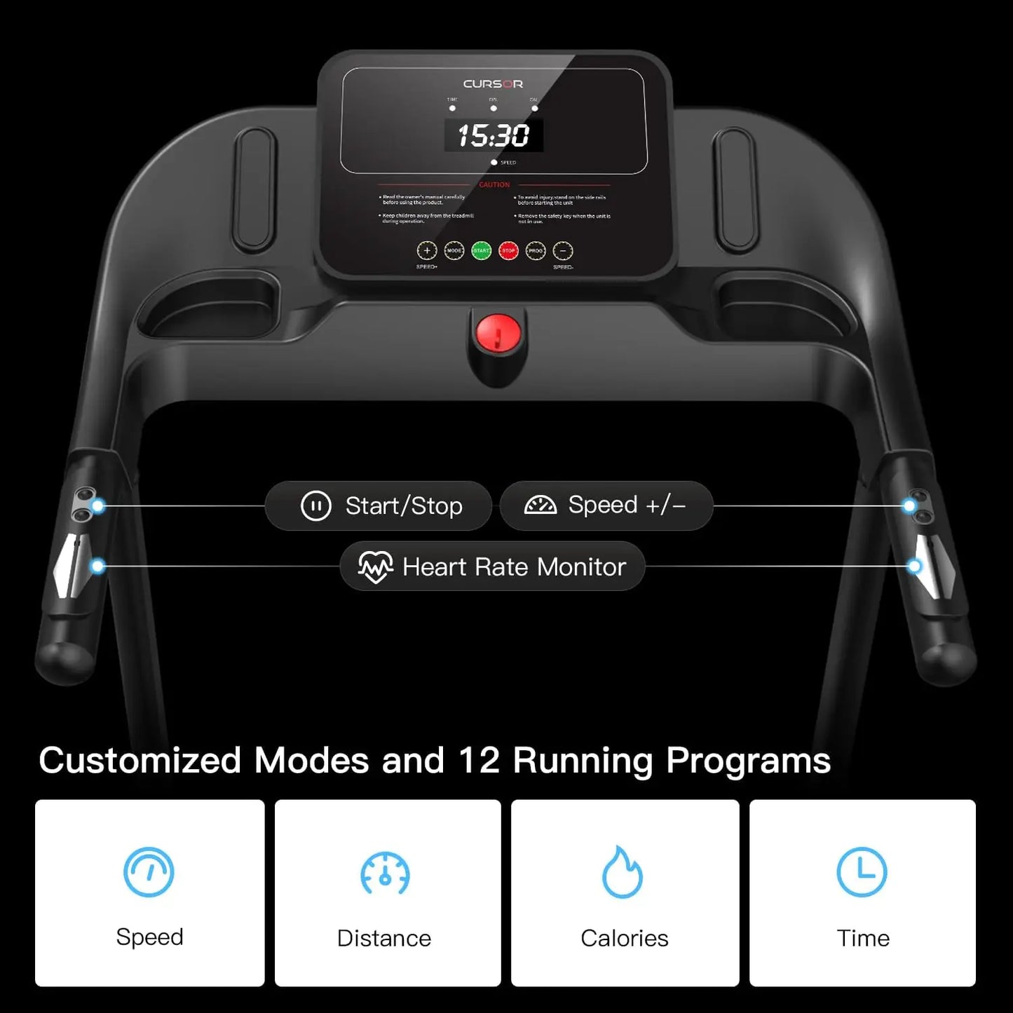 Home Folding Treadmill with Pulse Sensor