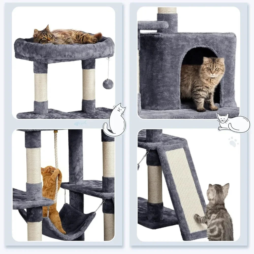 Large Multi-Level Cat Tree, 63 Inches Tall