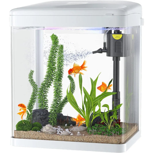 Fishbowl 3 in 1 Fish Tank with Filter and Light 2 Gallon Glass