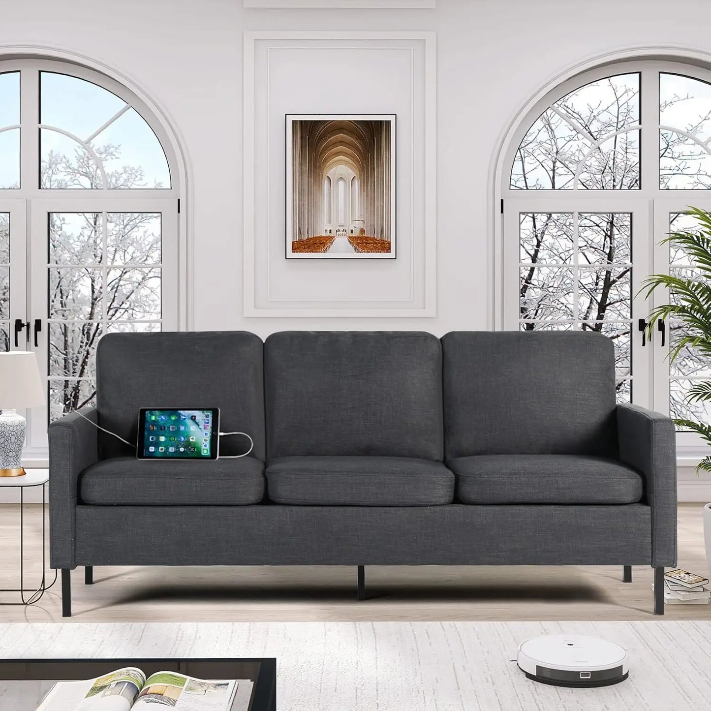 Sectional Sofa, Loveseat/Sofa/Set with USB & Accent Chair