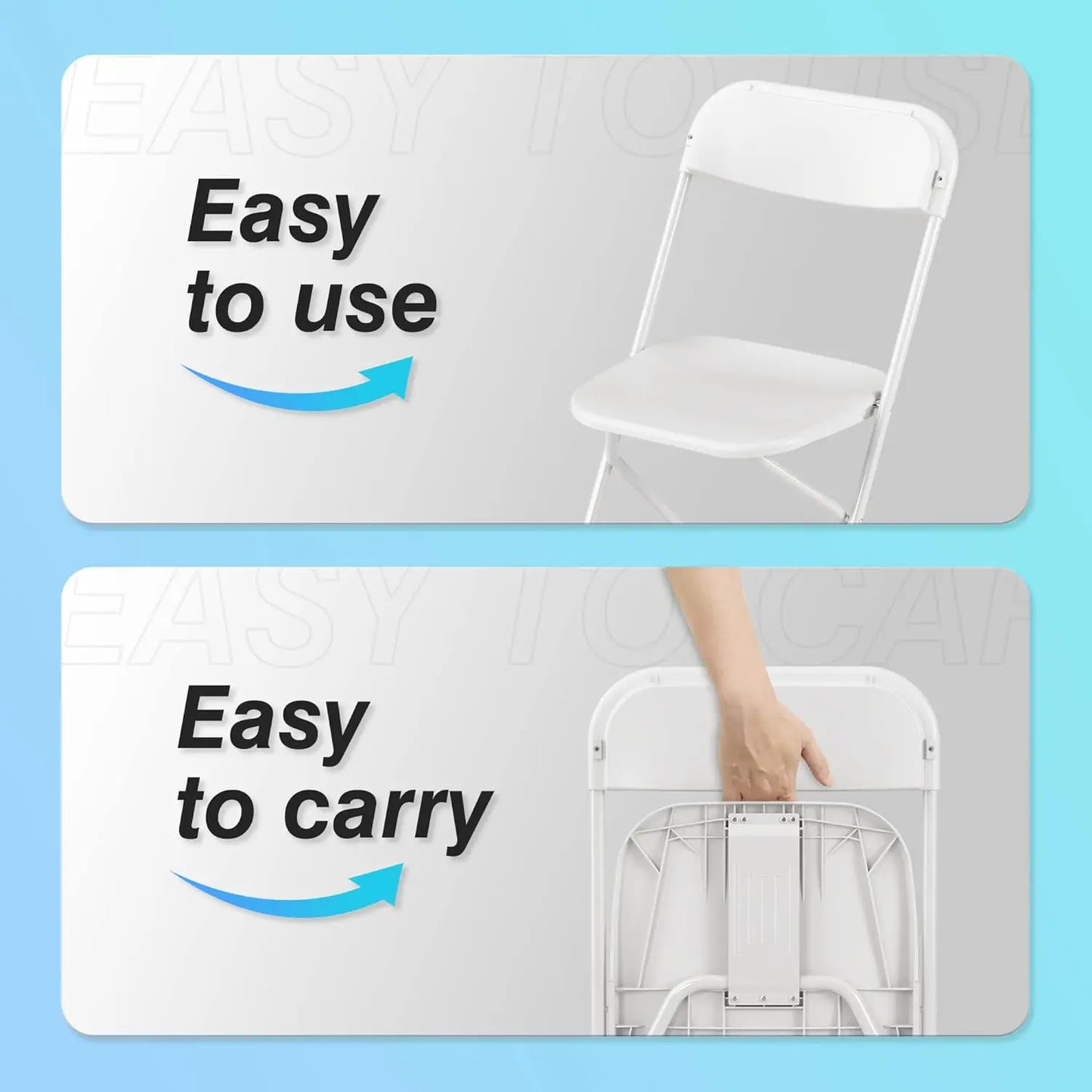 10 Pack Plastic Folding Chair