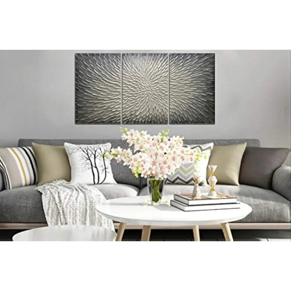 Art Paintings,20x30Inch Set of Three Hand Painted Textured Wall Art