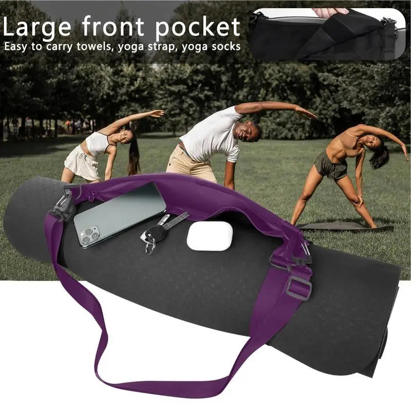 Yoga Bag For Mat Multifunction Yoga Mat Holder Adjustable Shoulder Strap Yoga Mat Duffle Bag Patterned Canvas With Pocket Zippe