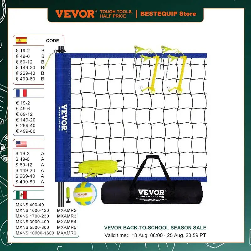 Outdoor Volleyball Net System Steel Poles