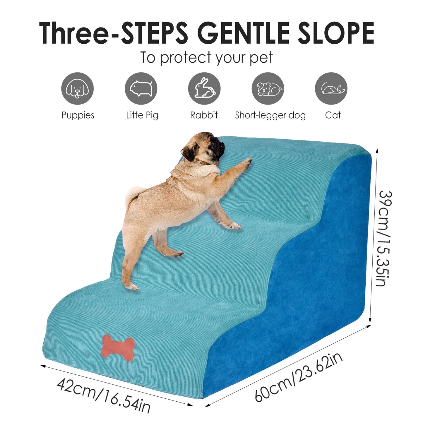 Pet Stairs 3 Steps Non-Slip Stairs For Small Dogs And Cats